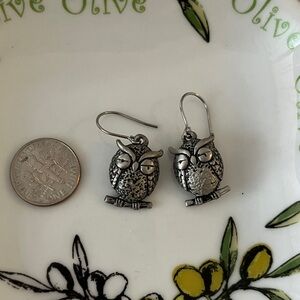 Owl pewter earrings